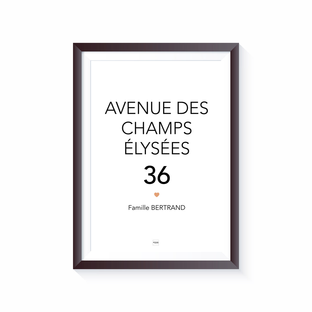 Affiche Adresse Famille personnalisable