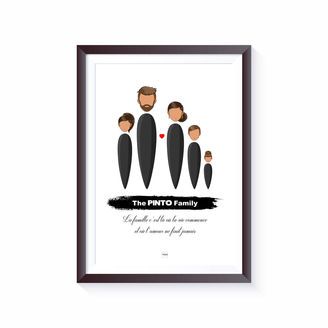 Affiche Personnages Famille personnalisable